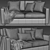 Modern West Elm Henry 2 Seater 3D model small image 4