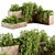 Rustic Wooden Raised Garden Bed 3D model small image 1