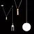 Modern Pendant Light - Globe&Cylinder 3D model small image 1