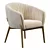 Channeled Back Upholstered Armchair 3D model small image 1