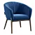 Channeled Back Upholstered Armchair 3D model small image 2