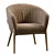 Channeled Back Upholstered Armchair 3D model small image 3