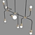 Elegant Black and Brass Chandelier 3D model small image 3