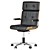 Sleek Black Leather Giroflex Swivel Chair 3D model small image 1