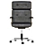 Sleek Black Leather Giroflex Swivel Chair 3D model small image 2