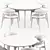 Elegant Dinning Set with Calligaris Oleandro Chairs & Abrey Marble Table 3D model small image 2