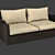 Modern Velvet Sofa 3D model small image 1