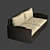 Modern Velvet Sofa 3D model small image 2