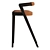 Geometric Wood & Leather Barstool 3D model small image 3