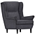 Comfortable STRANDMON Armchair - Modern Elegance 3D model small image 2