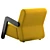Sleek Comfort Base Easy Chair 3D model small image 2