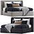 Elegant Double Bed 81: 3D Model with TurboSmooth and Multiple Colors 3D model small image 1