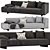 Contemporary Roger Sofa by Minotti 3D model small image 1