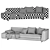 Contemporary Roger Sofa by Minotti 3D model small image 3