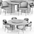 Elegant Morgan Marble Table & Fil Noir Chair Set 3D model small image 3