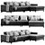 Frankfurt 3 Seater Lounge Sofa: Modern & Stylish 3D model small image 1