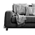 Frankfurt 3 Seater Lounge Sofa: Modern & Stylish 3D model small image 3