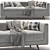 Modern 2 Seater Sofa: Tyrell 02 3D model small image 1