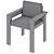 Outdoor Metal Dining Arm Chair 3D model small image 5