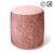 Dusty Rose Polyester Ottoman 3D model small image 1