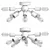 Sleek Seekonk Flush Mount: 8-Light Sputnik Sparkle 3D model small image 2