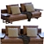 Modern Abacus Leather Sofa 3D model small image 1