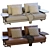 Modern Abacus Leather Sofa 3D model small image 3