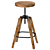 Rustic Brown Stool: Folly 3D model small image 5