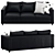 Elegant Black Sofa FINNALA 3D model small image 3