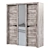 Sorento 3-Door Sliding Wardrobe - Boniface Oak 3D model small image 1
