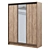 Craft Tobacco Oak Sliding Wardrobe 3D model small image 1