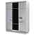 3-Door Sliding Wardrobe in Light Ash Shimo and Wenge Finish 3D model small image 1