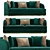 Luxury Olivia Metal Sofa Set: Elegant & Modern Design 3D model small image 1