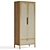 Elegant Rattan Wood Cabinet 3D model small image 1