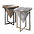 Geometric Accent Table with Antique Finish 3D model small image 2