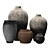 Handcrafted Clay Vessels: Wabi-sabi Style 3D model small image 1