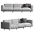 Elegant and Luxurious Claudine L Sofa 3D model small image 1