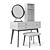 Elegant White Dressing Table: Custom-Made with Shelf 3D model small image 1