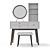 Elegant White Dressing Table: Custom-Made with Shelf 3D model small image 2