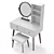 Elegant White Dressing Table: Custom-Made with Shelf 3D model small image 3
