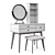Elegant White Dressing Table: Custom-Made with Shelf 3D model small image 4