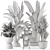 Modern Indoor Plants Set in Bau Pot 3D model small image 7