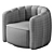 Luxury Russet Velvet Swivel Chair 3D model small image 3