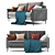 Svaut Velvet Grey Sofa: Modern Elegance 3D model small image 1
