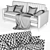 Svaut Velvet Grey Sofa: Modern Elegance 3D model small image 7