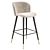 Elegant Eichholtz Velvet Bar Stool 3D model small image 1