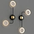 TOLANI Wall Lamp: Elegant Black & Gold 3D model small image 2