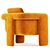 Luxurious Velvet Floria Chair 3D model small image 3