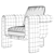 Luxurious Velvet Floria Chair 3D model small image 6