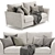Luxury Legend Fabric Sofa 3D model small image 3